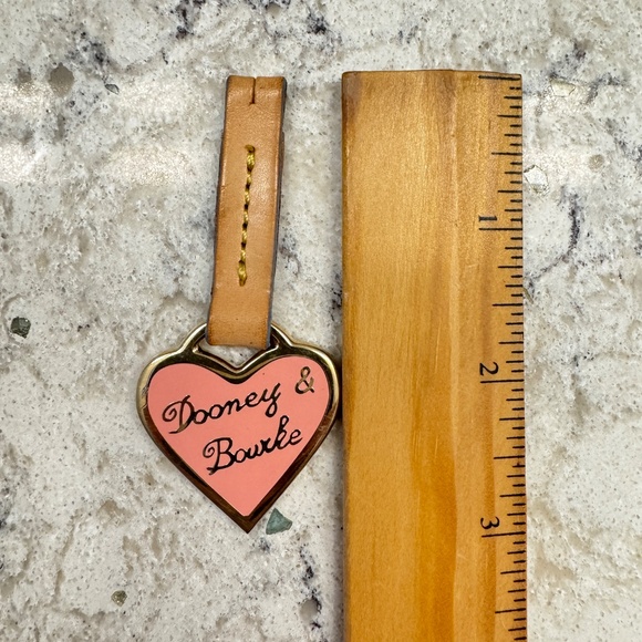 Authentic Vintage Y2K Pink heart  charm Dooney & Bourke handbag zipper pull fob - Picture 10 of 12